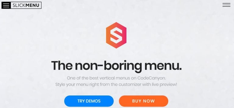El elegante menú ofrece menús push de varios niveles con muchas opciones de personalización