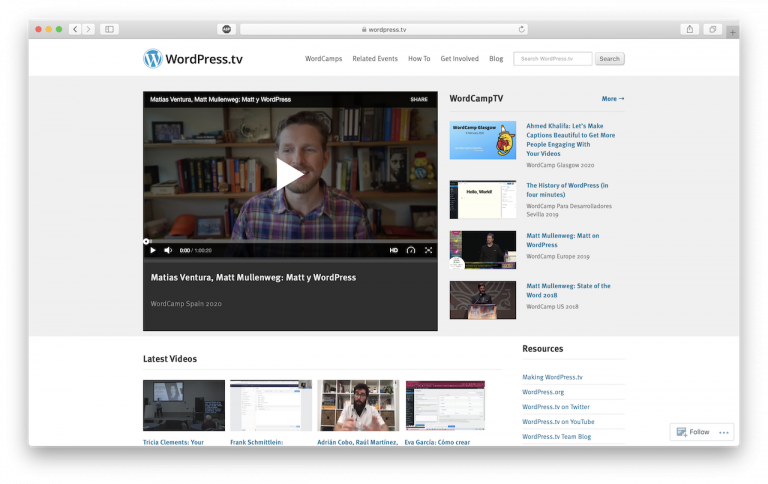 Sitio de tutoriales WordPress.tv