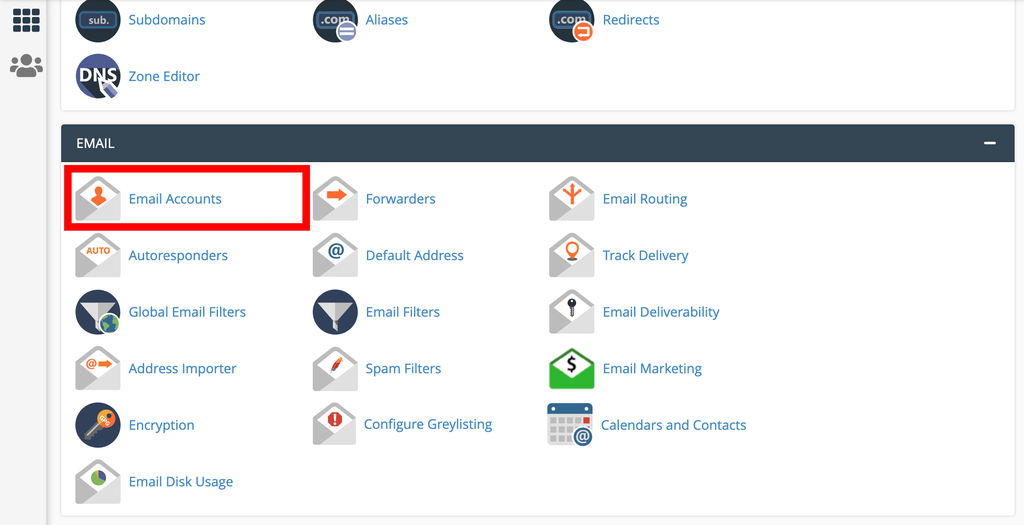 Acceso a cuentas de correo electrónico en cPanel.