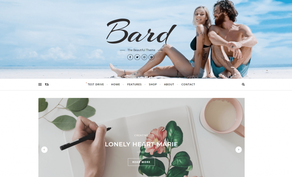Ejemplo de plantilla para WordPress Bard
