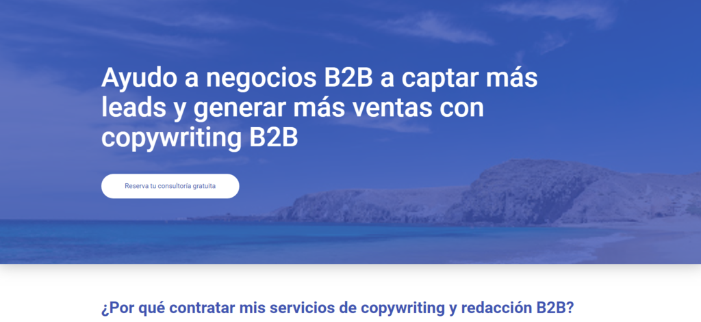 Ejemplo de diseño de página de inicio en el sitio web de Alfonso Carbajo