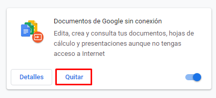 Quitar extensión de Chrome