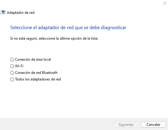 Adaptador de red en WIndows