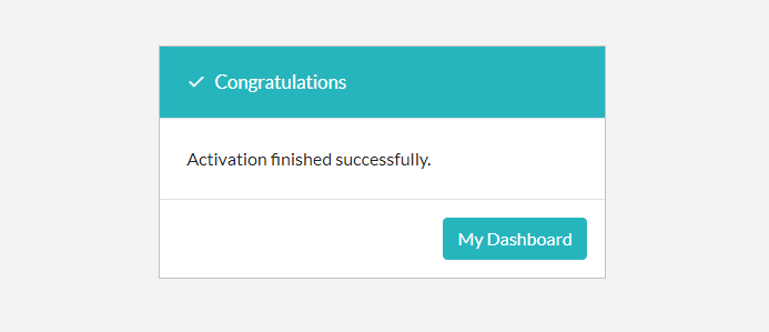 Mensaje de activación exitosa de Quic.cloud