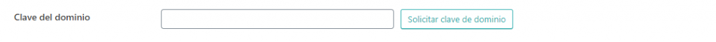 Página ajustes generales, sección Clave de dominio