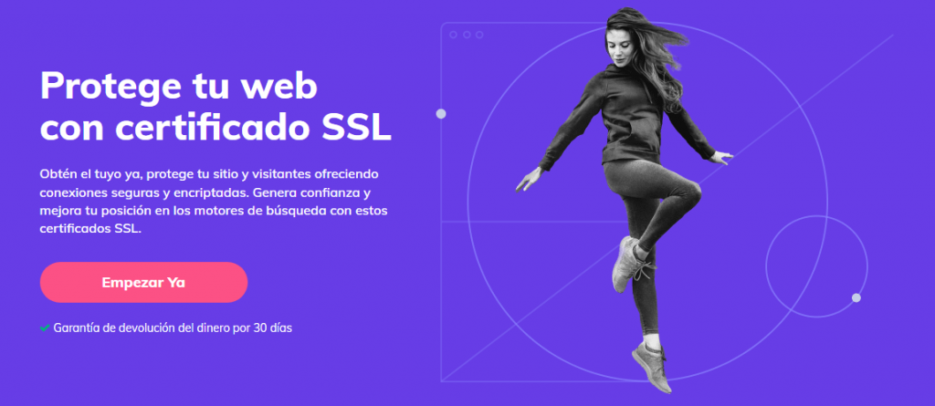 Imagen de la página de certificado SSL de Hostinger