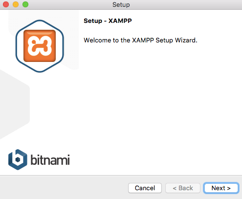 Ventana del instalador de XAMPP
