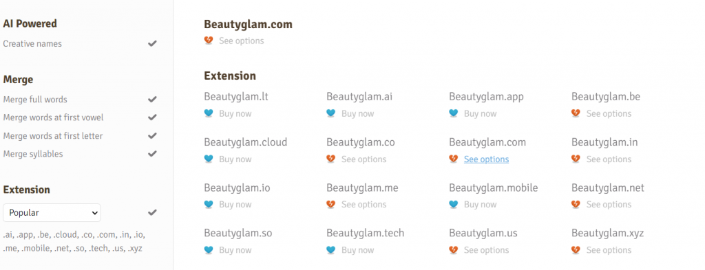 Resultados de búsqueda en Panabee