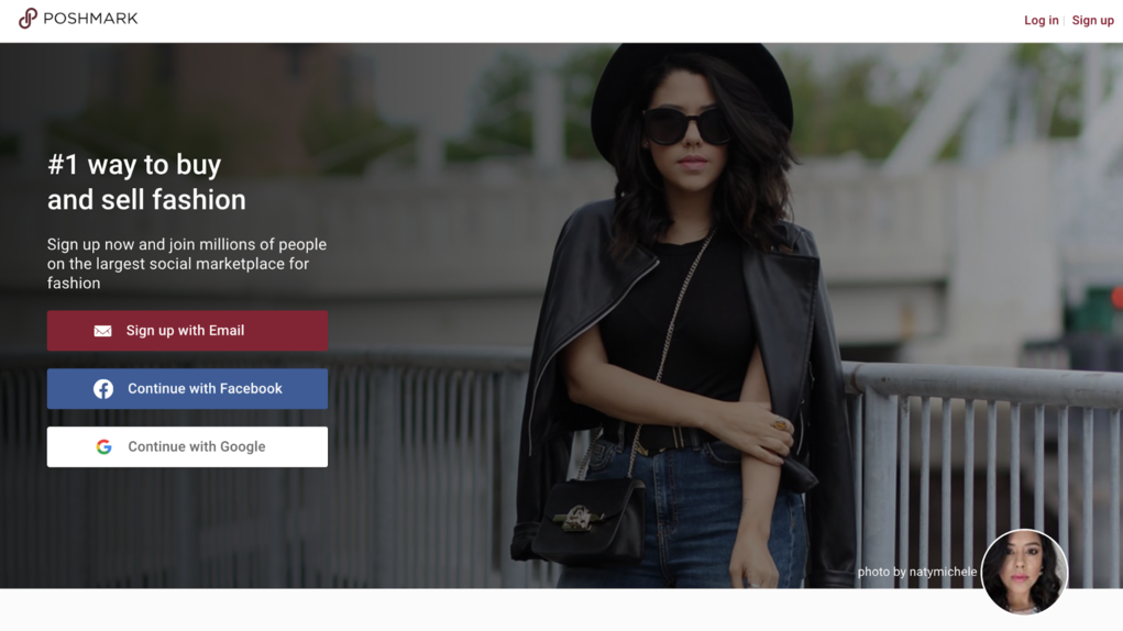 Página para unirse como vendedor en Poshmark