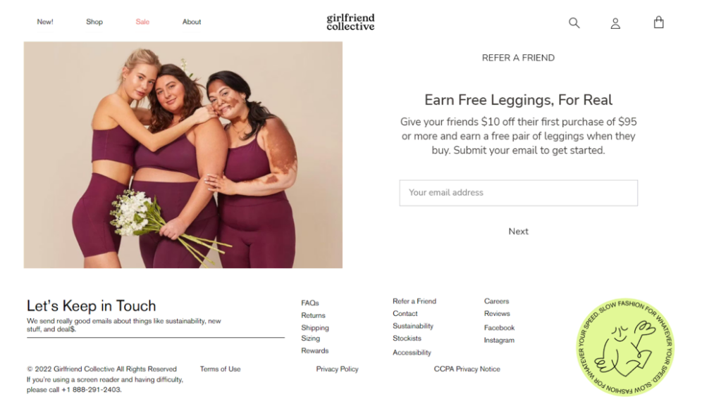 Página del programa de Girlfriend Collective