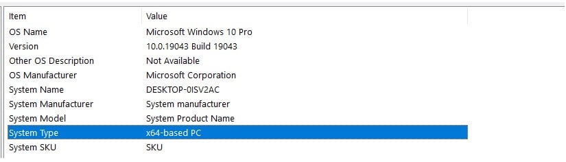 Se muestra cómo identificar el tipo de sistema