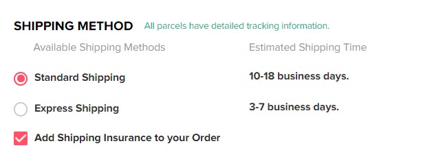 Ejemplo de métodos de envío