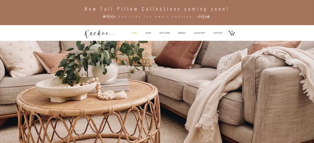 Ejemplo de página de inicio de una tienda online