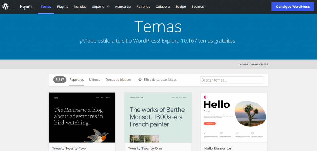 Temas de WordPress