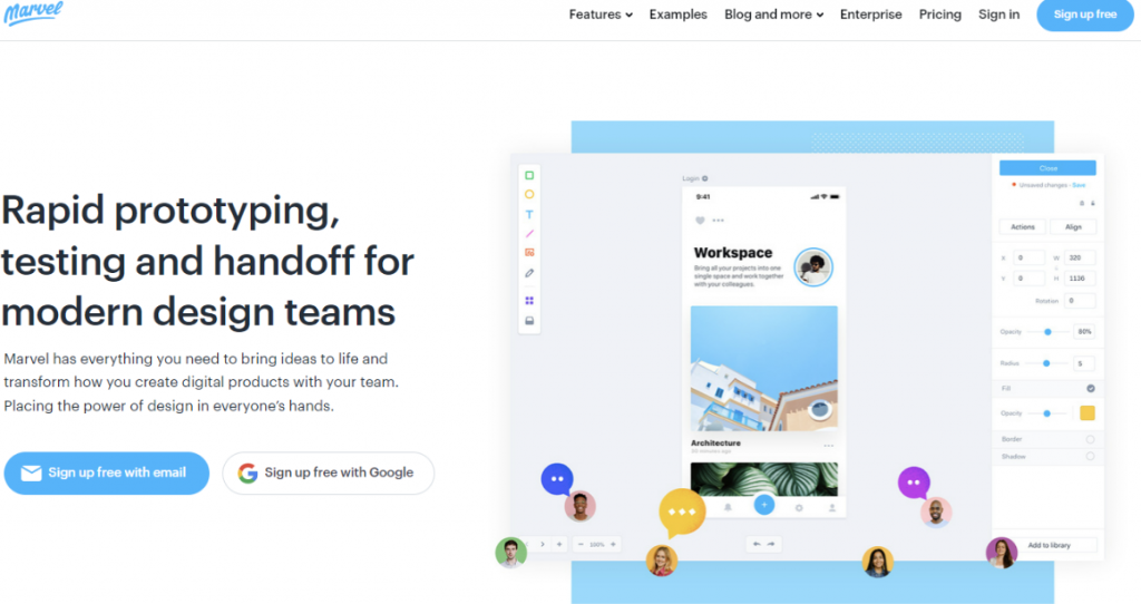 Página de inicio de la herramienta de programación Marvel 