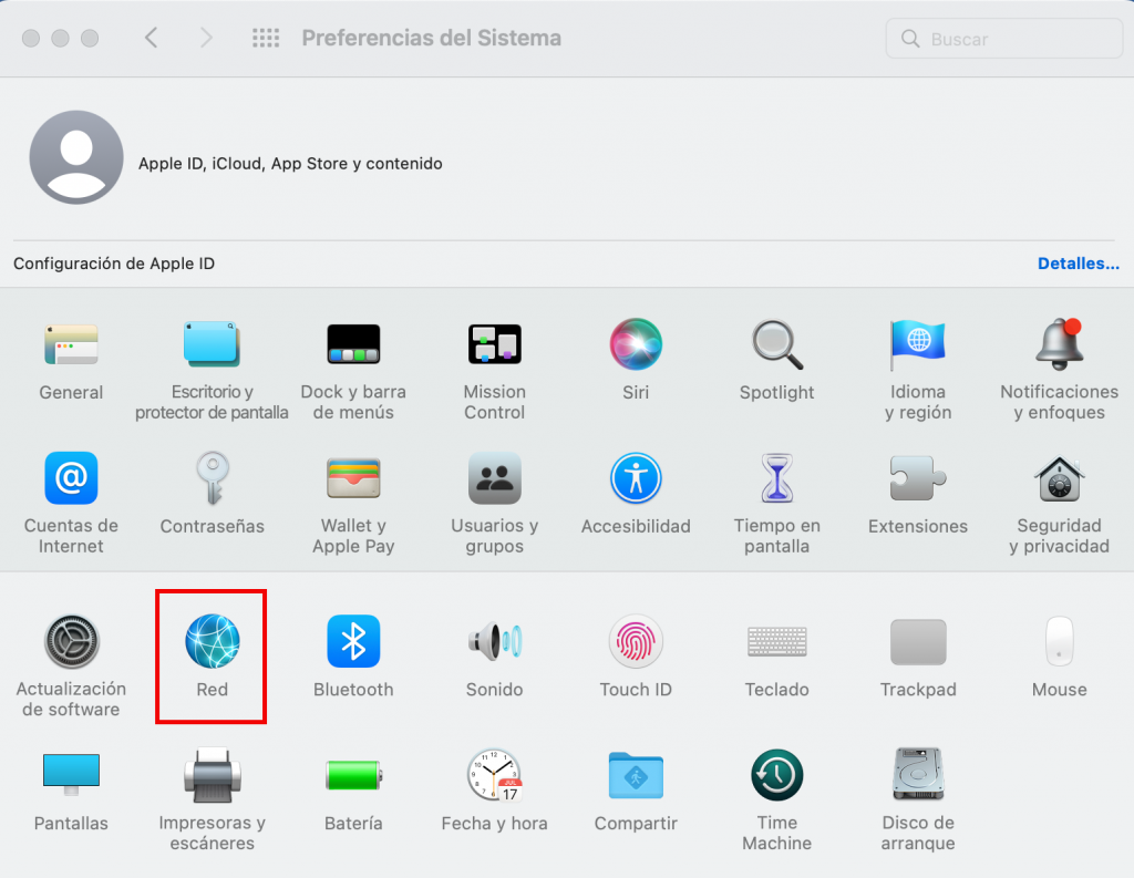 Configuración de red en macOS