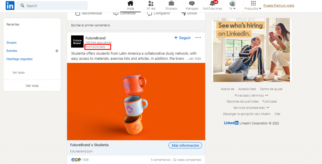 Anuncios pagados en Linkedin