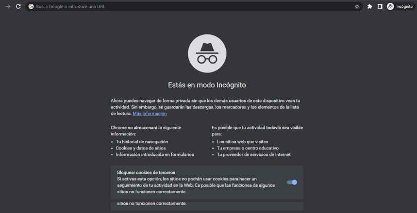 Modo incognito de Windows