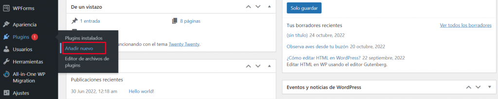 añadir-nuevo-plugin-wordpress
