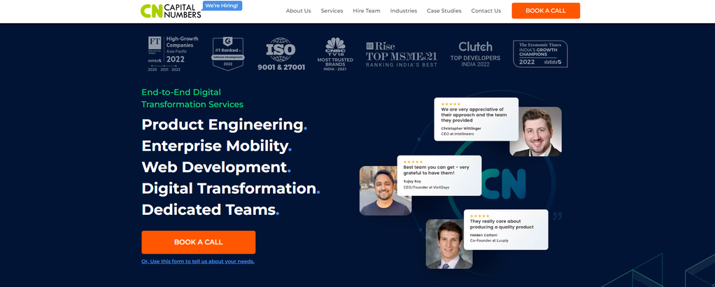 Sitio web de Capital Numbers