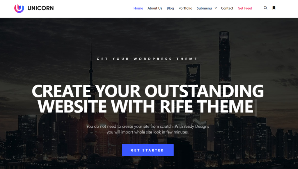 Plantilla de WordPress Rife