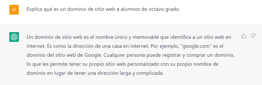 Ejemplo de contenido creado por ChatGTP para una página web