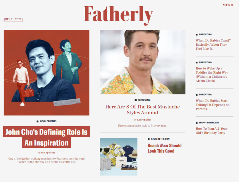 Página de inicio de Fatherly