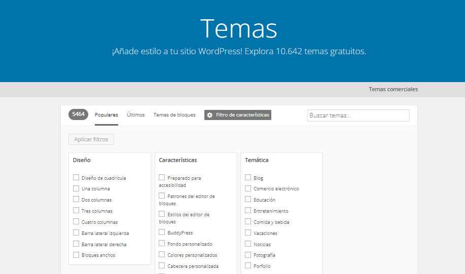 Filtros de temas en WordPress