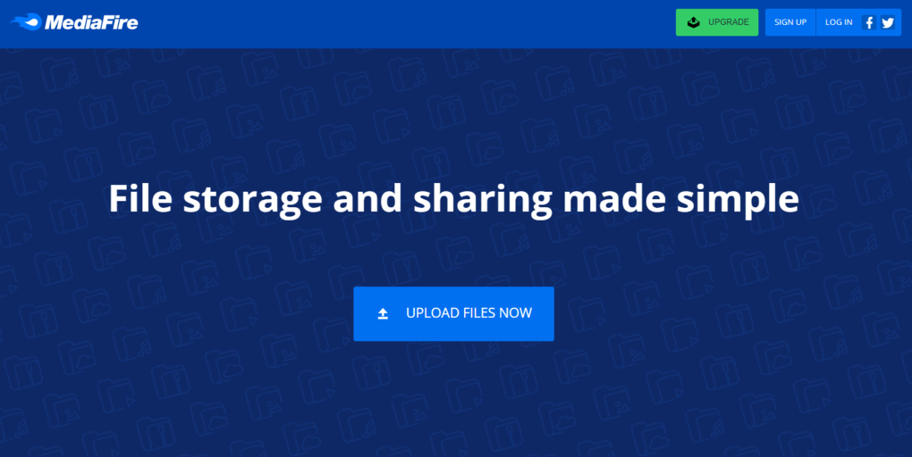 Página de inicio de Mediafire