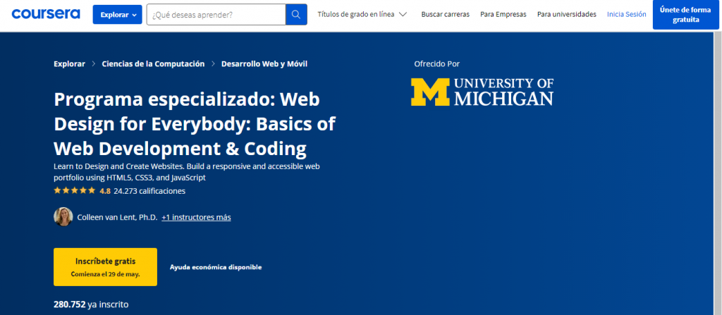Curso de programación de la Universidad de Michigan