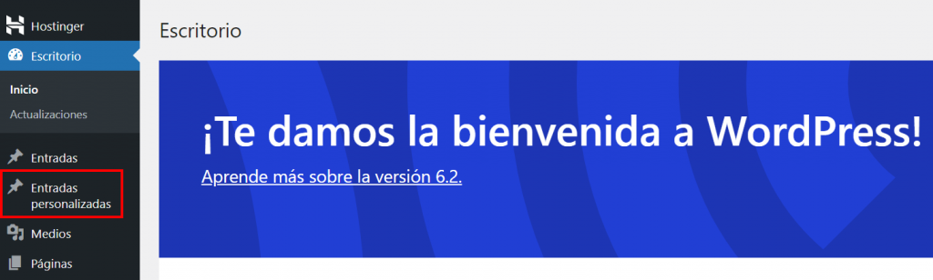 Panel de control de WordPress