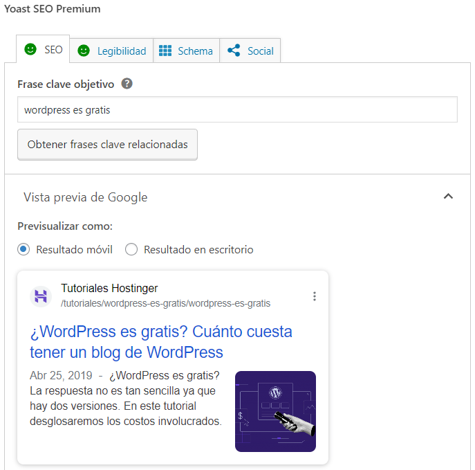 Plugin Yoast SEO de WordPress