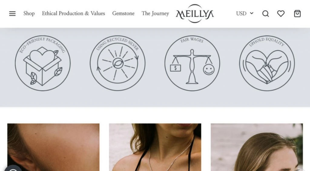 Logos que muestran la producción ética de Meillya