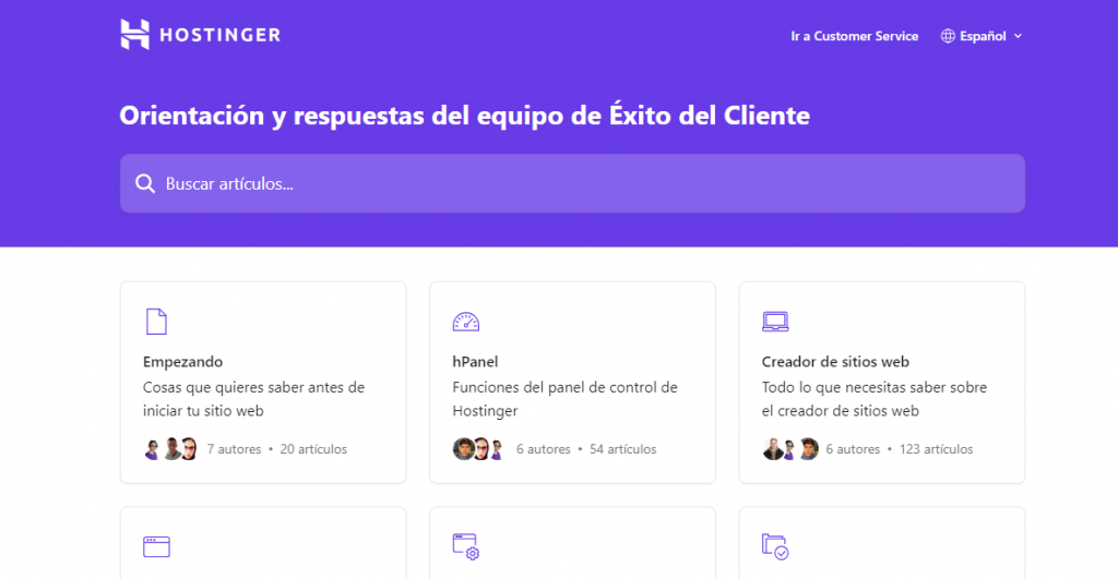 Base de conocimientos de Hostinger