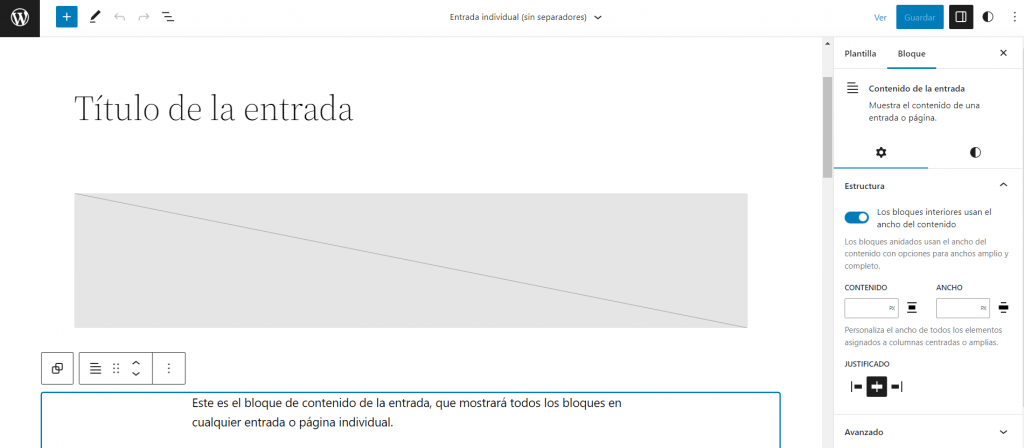 Modo de edición completa del sitio de WordPress,