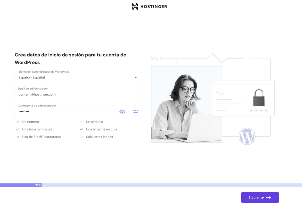 Crear cuenta de inicio de sesión de WP en hPanel