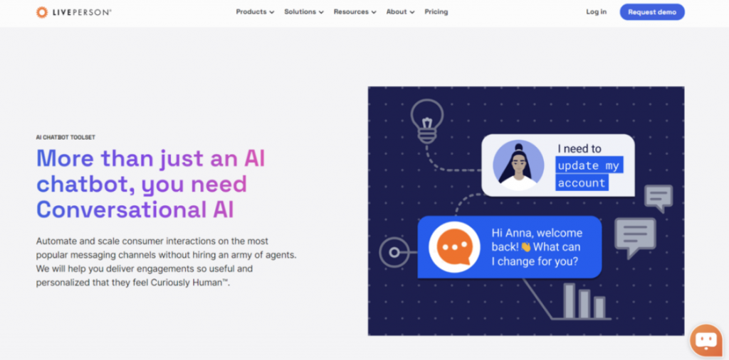 Página de inicio de LivePerson