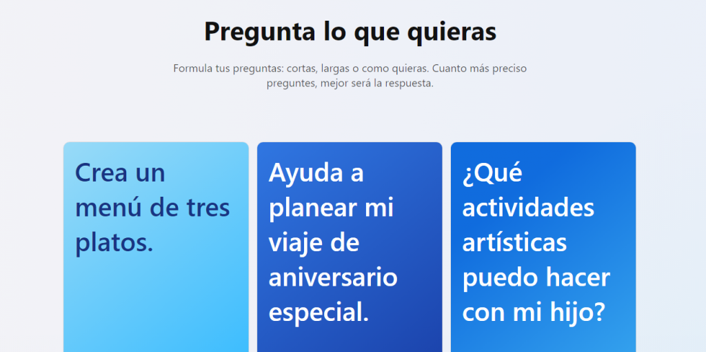 Página de inicio del nuevo Bing