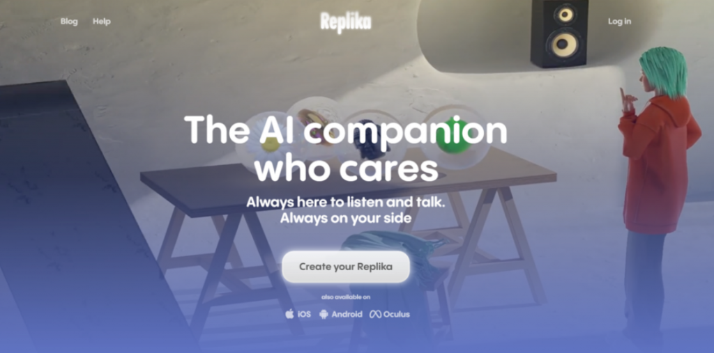 Página de inicio de Replika