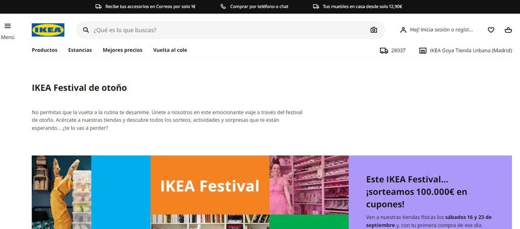 Página web de Ikea