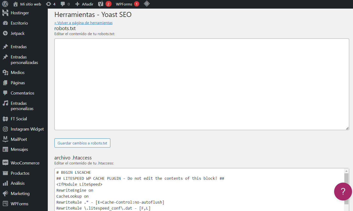 Creando un archivo robots.txt para WordPress