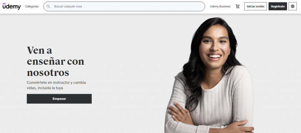 Página para crear cursos en Udemy