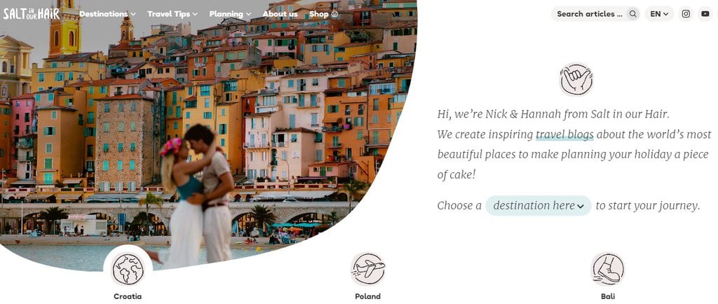 Página web del blog Salt in our hair