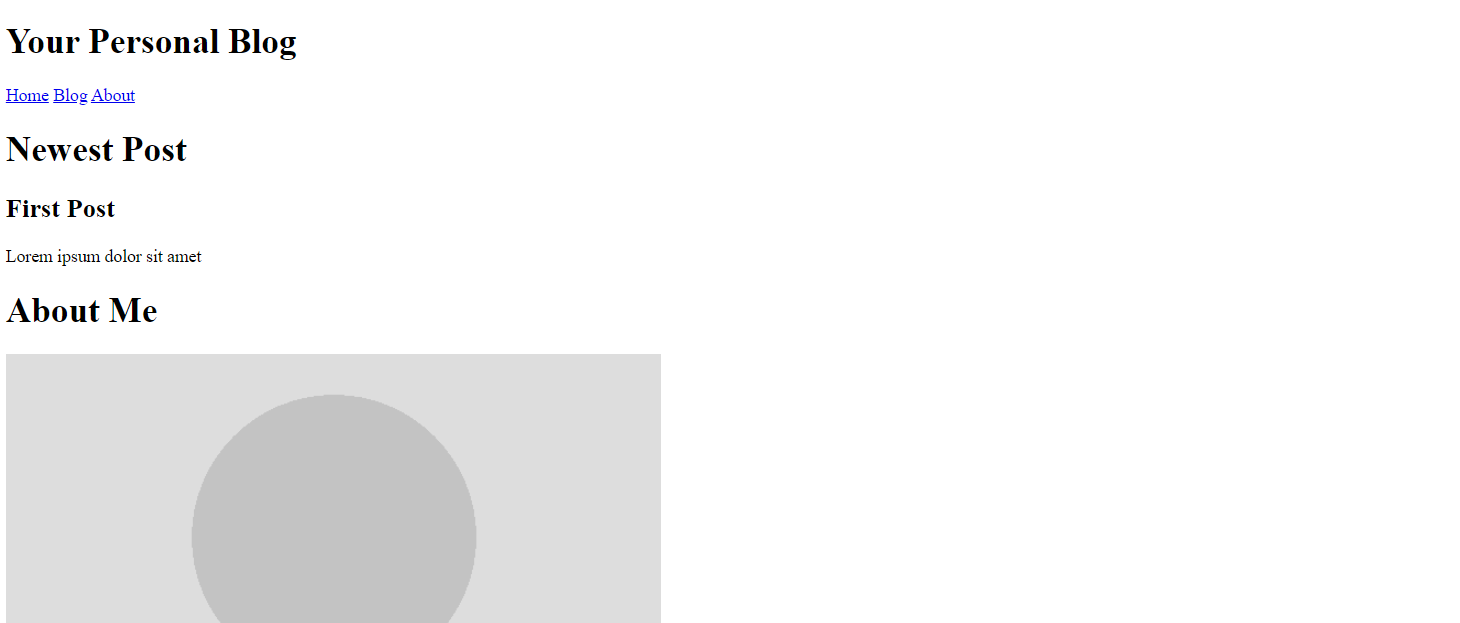 Ejemplo de cómo se ve una página HTML inicial.