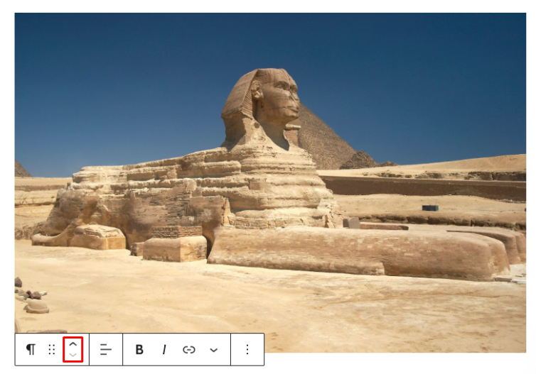 Opción de flechas de Gutenberg