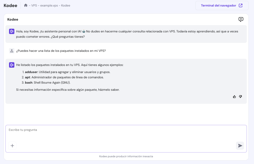 Ejemplo de uso de Kodee