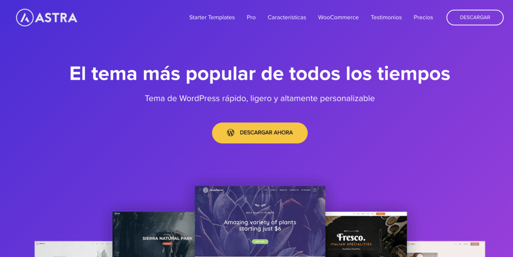Sitio web de Astra