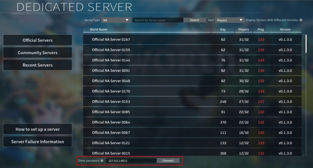 Ubicación de la dirección del servidor dedicado en Palworld