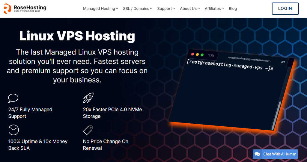 Sitio web de RoseHosting