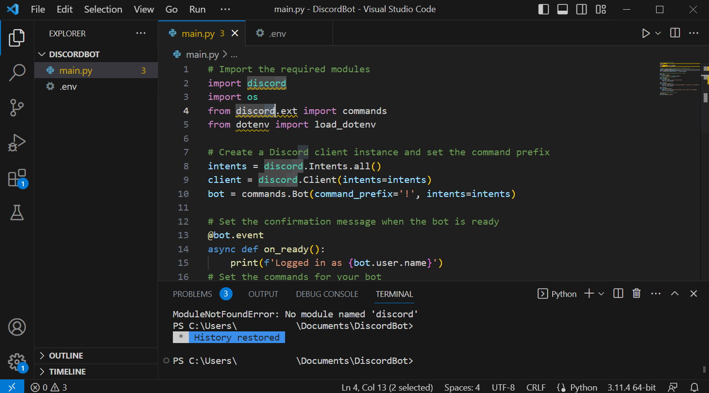 Interfaz de VSCode